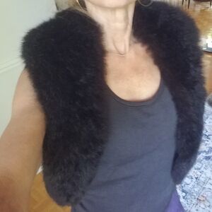 Vintage Real Fur Collar Shawl Scarf Shrug